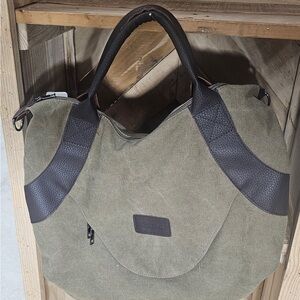 Threaded Pear Olive Green Canvas Everyday Tote Bag